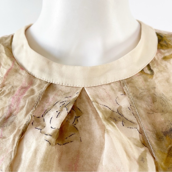 Queen Mulock Dress Floral Silk Chiffon Midi Sleeveless Size S Roses Romantic - Picture 7 of 14